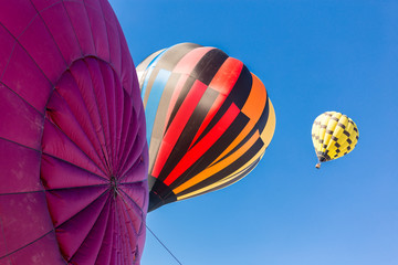 colorful hot air balloon in flight