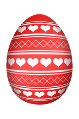 Oeuf de Pâques Cœurs Rouge