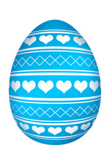 Oeuf de Pâques Cœurs Bleu