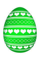 Oeuf de Pâques Cœurs Vert