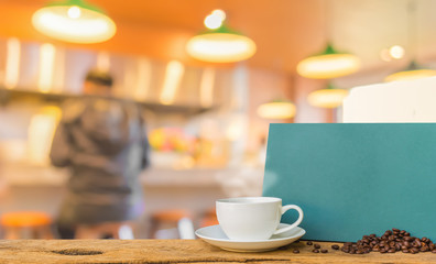 Coffee shop blur background with bokeh image.