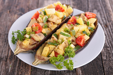 baked eggplant with vegetables