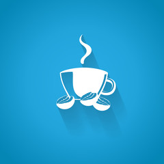 Coffee Cup - Isolated On Blue Background - Vector Illustration, Graphic Design, Editable For Your Design