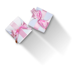 Two boxes with pink bow