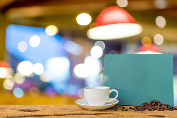 Coffee shop blur background with bokeh image.