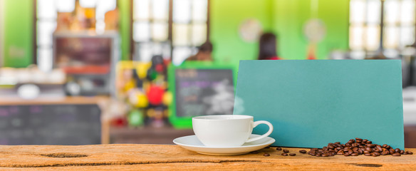 Coffee shop blur background with bokeh image.