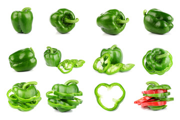 green bell pepper isolated on white background