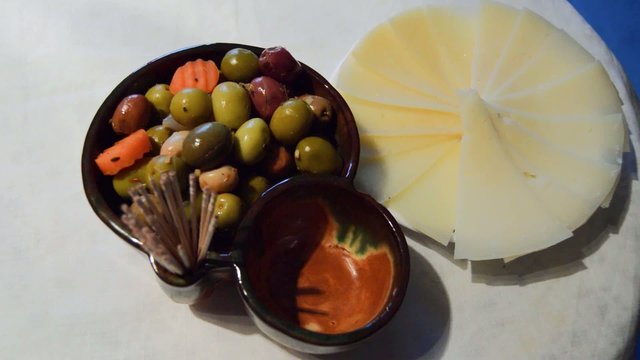 Marinated Olives And Feta Cheese