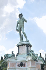 Fototapeta na wymiar Statue of David in the Plaza Michelangelo, Florence, Italy