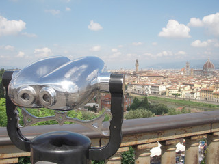 Telescope and the City of Florence, Italy.