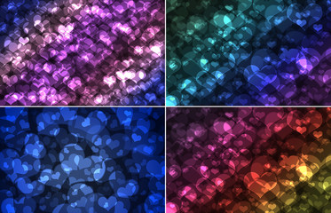 hearts bokeh, Valentines day background