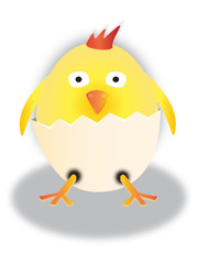 Little easter cartoon chicken