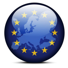 Map on flag button of Continent of Europe