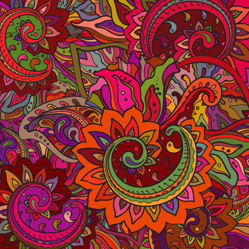 Vector pattern of the indian floral ornament