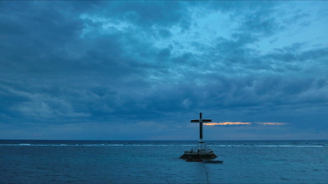 Philippines sunset sunken cemetery time lapse