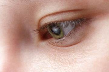 macro photo of young girl eye