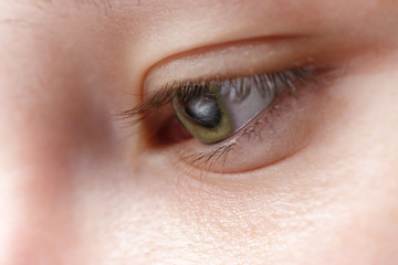 Fototapeta premium macro photo of young girl eye