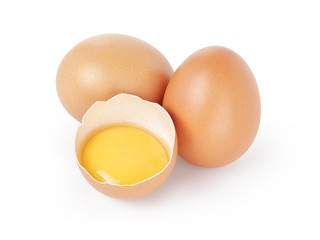 raw brown chicken egg isolated