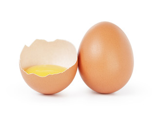 raw brown chicken egg isolated