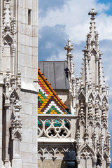 Matthias Church in Budapest, Hungary in the center of Buda Castl