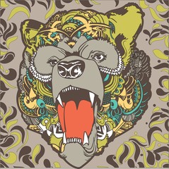 Медведь в африканском стиле