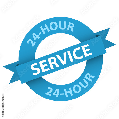 ""24HOUR SERVICE" Stamp (opening hours customer support button)" Stock image and royaltyfree