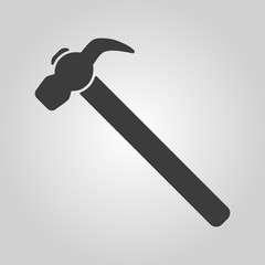 The hammer icon. Hammer symbol. Flat