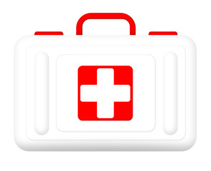 Medical first aid kit isolated on white - 77678932