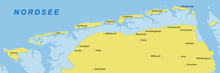 Ostfriesland in gelb und blau