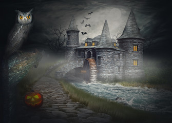 The illustration on the theme of Halloween