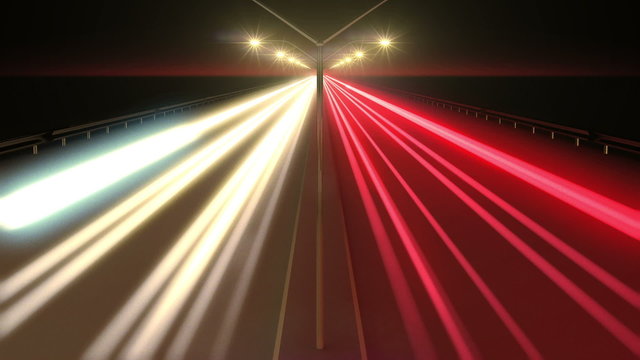 Beautiful animation of Highway Time Lapse Long Exposure.