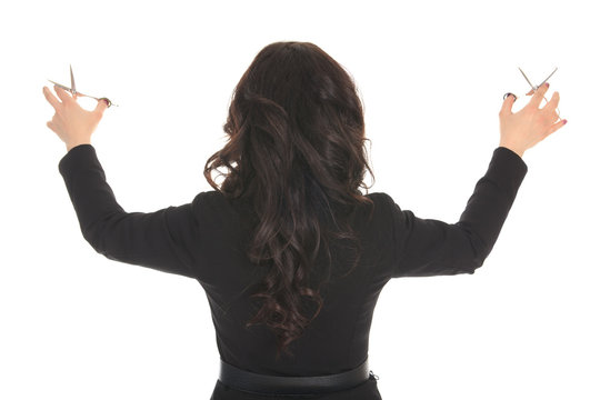 Salon Style - Hairdresser in studio white background