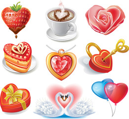 Heart-shaped set