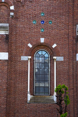 rose window  italy  lombardy     in  the cardano    closed brick