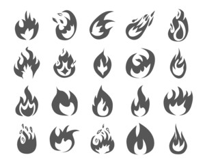 Set of various fire elements.