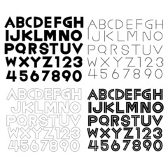 Set of Alphabet fonts and numbers
