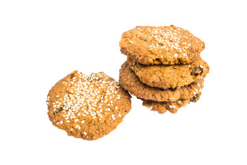 tower stack of cookies with sesame seeds
