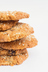 tower stack of cookies with sesame seeds