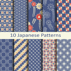 set of ten Japanese patterns - 77686197