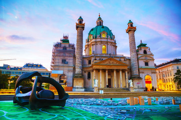 Naklejka premium St. Charles's Church (Karlskirche) in Vienna, Austria
