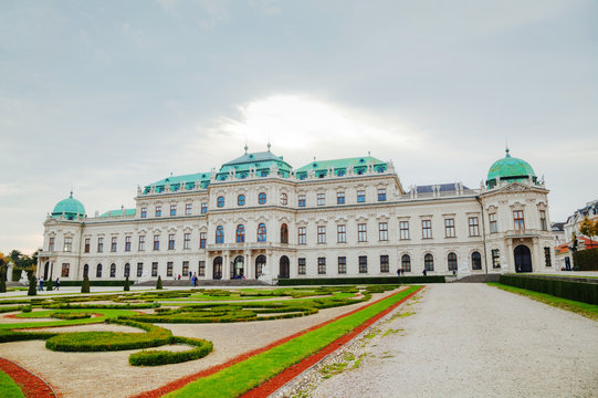 Belvedere palace in Vienna, Austria in the morning