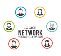 Social network design, vector illustration.