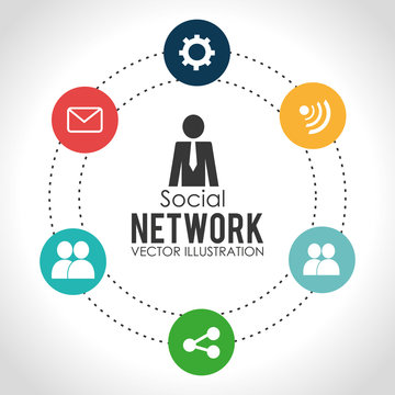 Social network design, vector illustration.
