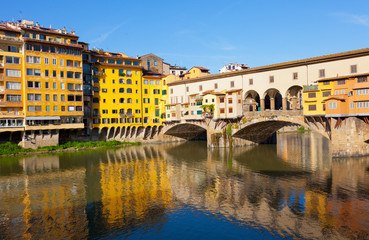 Beautiful view of bridge Ponte Vecchio, Florence, Italy