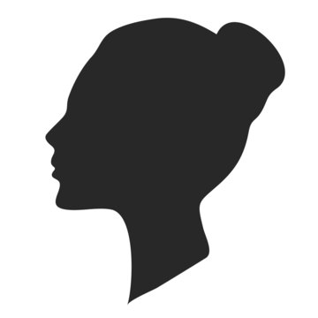 Beautiful woman face silhouette, vector eps illustration.