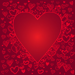 Fototapeta na wymiar Vector of Valentine's day background with hearts