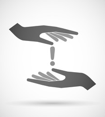 Hands protecting or giving an exclamation sign