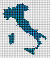 Fototapeta na wymiar Mappa d'Italia, astratta, science fiction, pixel