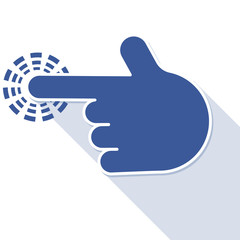 Finger point and press symbol, vector