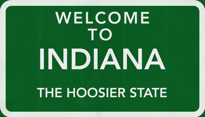 Welcome to Indiana USA Road Sign